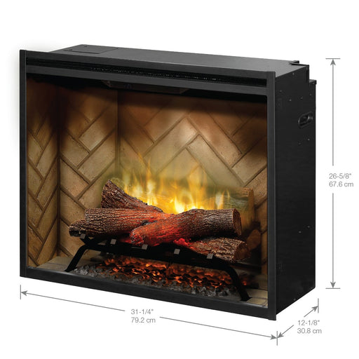 Dimplex Built-In Firebox Dimplex - Revillusion® 30" Herringbone Built-In Electric Firebox with Glass Pane and Plug Kit included