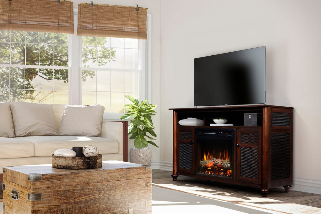 Dimplex Electric Fireplace TV Stand Dimplex - Xavier Media Console Electric Fireplace with log media - X-GDS23L8-1904GB