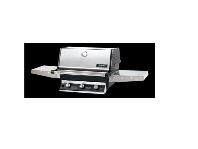 MHP Grills Burner MHP Grills - Cast Stainless Steel Oval Burners and Heat Plates with SearMagic®, (2) Folding Shelves T3G4DD-NS/PS