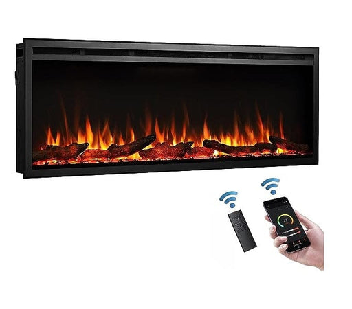 SimpliFire Linear Electric Fireplace SimpliFire - 50" Allusion Platinum recessed linear electric fireplace - SF-ALLP50-BK