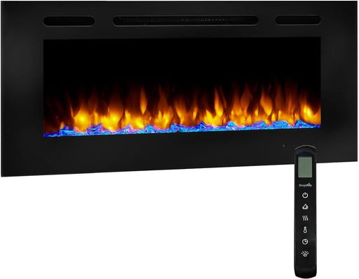 SimpliFire Linear Electric Fireplace SimpliFire - 72" Allusion Platinum recessed linear electric fireplace - SF-ALLP72-BK