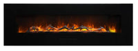Amantii Electric Fireplace WM-FM-60-7023-BG - Wall Mount or Flush Mount Electric Fireplace with Glass Surround by Amantii