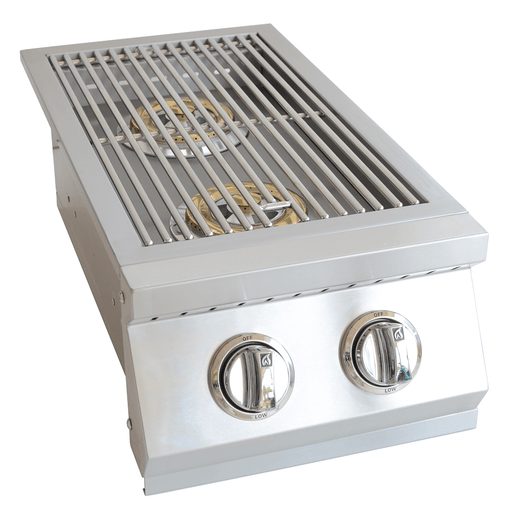 Kokomo Grills Side Burner Built In Double Side Burner Stainless Steel with removable cover by Kokomo Grills