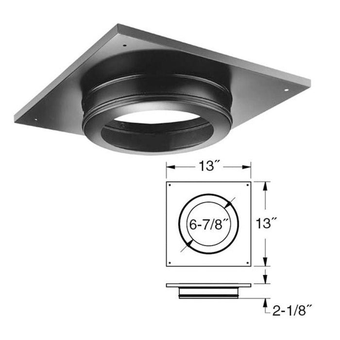 Majestic 4" Pellet Vent Pro Components Majestic - 4" PV Ceiling Support Firestop Spacer (for 1" clearance)-DV-4PVP-FS