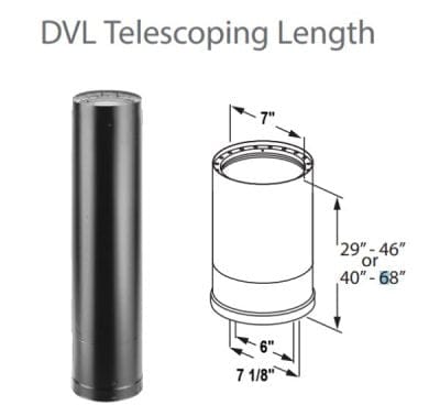 Majestic 6" DVL Components Majestic - Telescoping Length 29" - 46"-DV-6DVL-46TA