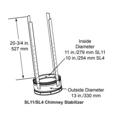 Majestic SL1100 Wood Pipe Components Majestic - 6" (152mm) chimney stabilizer-SL11