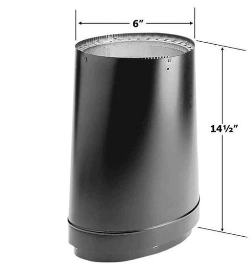 Majestic Venting Components Majestic - 6" x 14.5" Duravent DVL Double Wall Oval-to-Round Adapter-DV-6DVL-ORAD