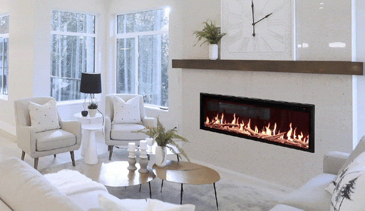 Modern Flames Electric Fireplace Modern Flames - Orion Slim Heliovision Fireplace - 2 X 6 Wall Recessed/ Clean Face/ Built-in/ Wall Mount -  6" Deep - 15" Viewing