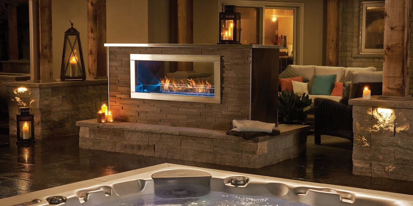 Napoleon Outdoor Fireplace Napoleon Galaxy™ Series Outdoor Fireplace, See Through, Electronic Ignition -  Natural Gas / Liquid Propane