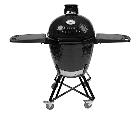 Primo Ceramic Grills Charcoal Grill Primo Ceramic Grills - Round Freestanding Charcoal Grill All-In-One (Stand, Side Shelves, Ash Tool and Grate Lifter)