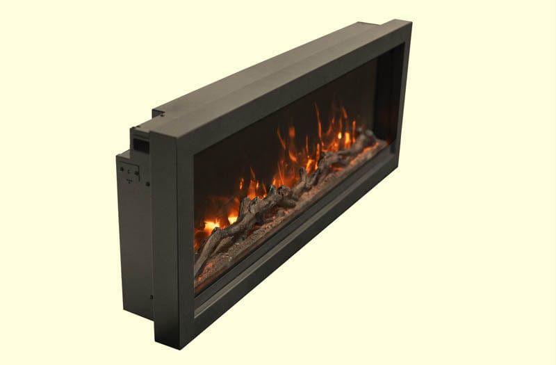 Remii Electric Fireplace 74″ Black Semi-Flush Mount Surround by Remii