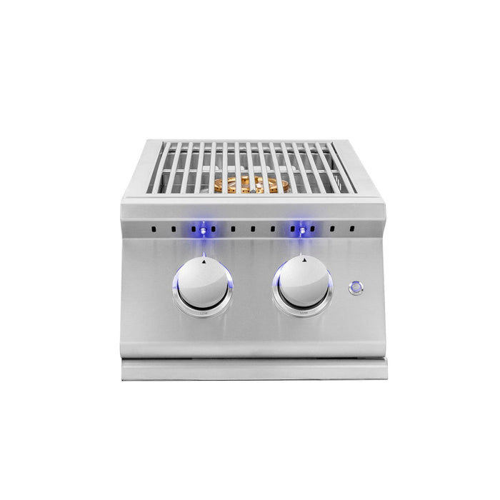 Summerset Side Burners Summerset - BBQ Grill Sizzler Pro Double Side Burner w/LED Illumination - NG/LP - 304 Stainless Steel - 24,000 BTUs