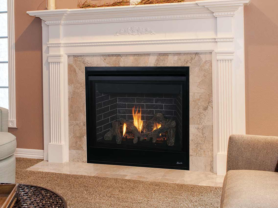 Superior Direct-Vent Fireplace Superior - DRT3040 40" Direct Vent Elec, Aged Oak Logs, Top/Rear - DRT3040DEN-C