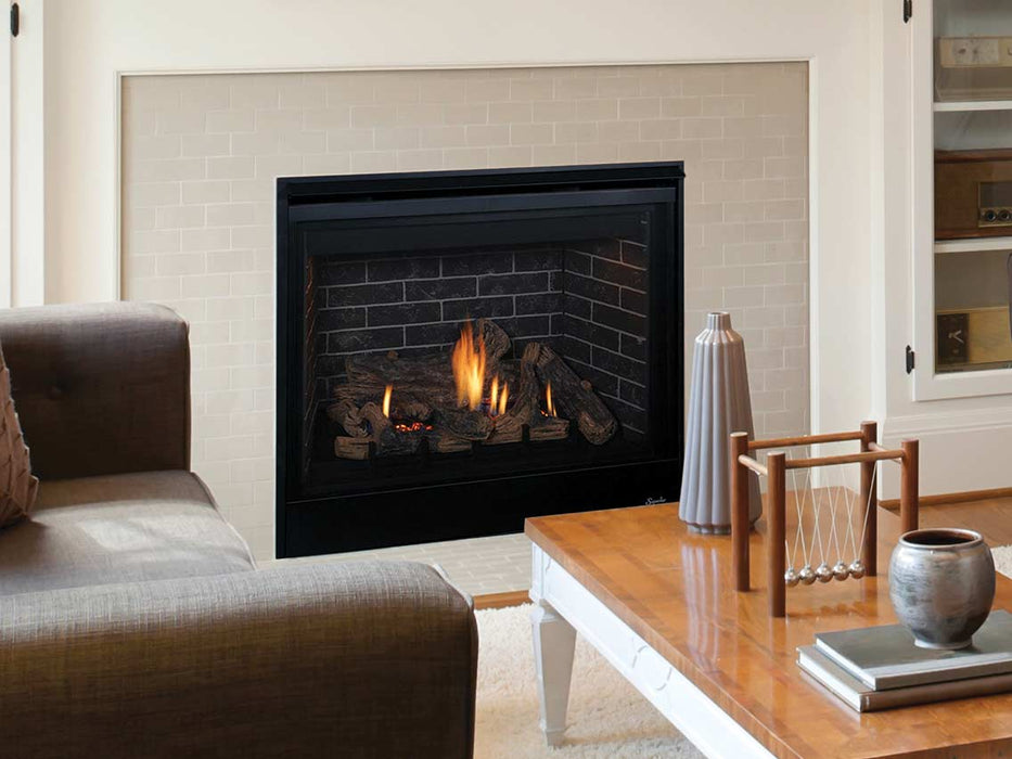 Superior Direct-Vent Fireplace Superior - DRT3545 45" Direct Vent, Elec, Charred Oak Logs, Top/Rear - DRT3545DEN-C
