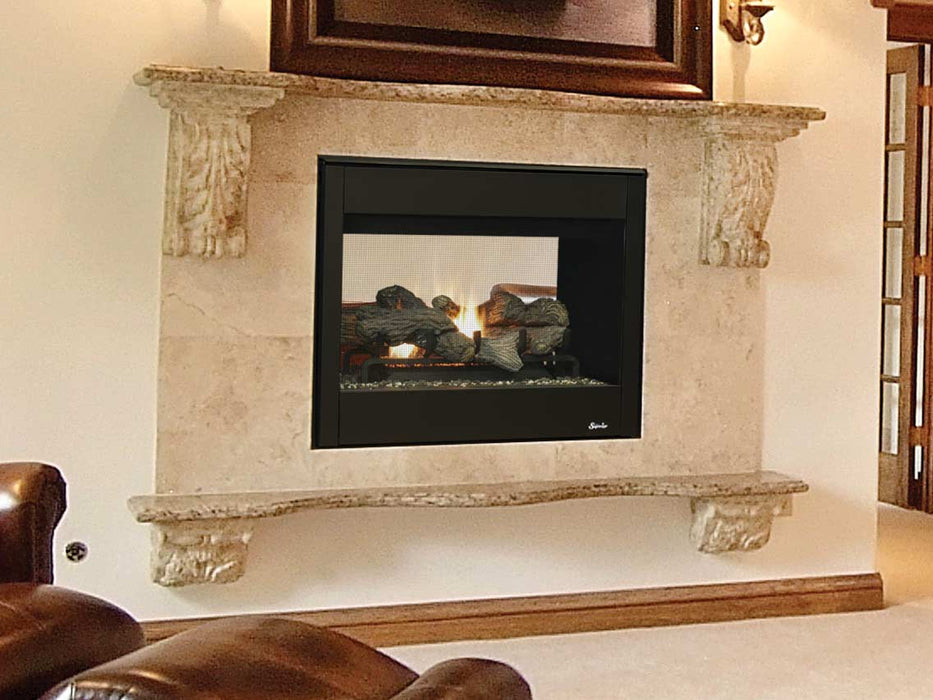 Superior Direct-Vent Fireplace Superior - DRT35PF 35" Direct Vent, Peninsula, Electronic Ignition, Black - Natural Gas - DRT35PFDEN