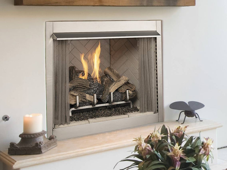 Superior Vent-Free Fireplace Superior - VRE3236 36" Outdoor Fireplace, Electronic, White Herringbone - VRE3236ZENWH