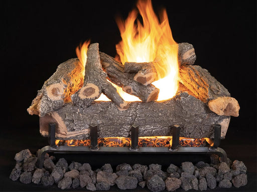 Superior Vented Logs Superior - Dual-Burner Outdoor 24" Smoky Weathered Oak Logs 7 pcs Set - SMOKYWEATHERED24O