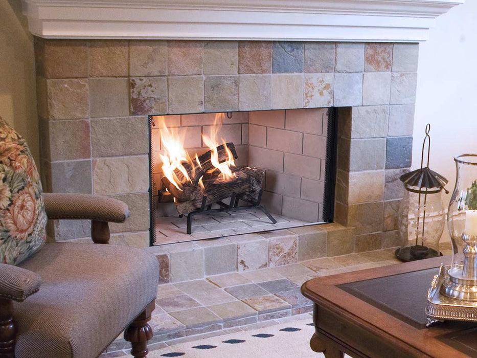 Superior Wood-Burning Fireplace Superior - WRT3538 38" Fireplace, Grey Stacked Refractory Panels - WRT3538WS
