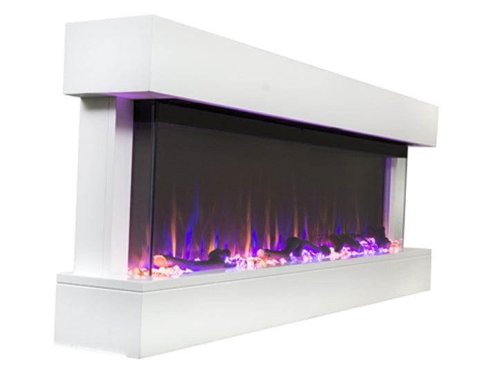 Touchstone Electric Fireplace Chesmont White 50" 80033 Wall Mount 3-Sided Smart Electric Fireplace by Touchstone