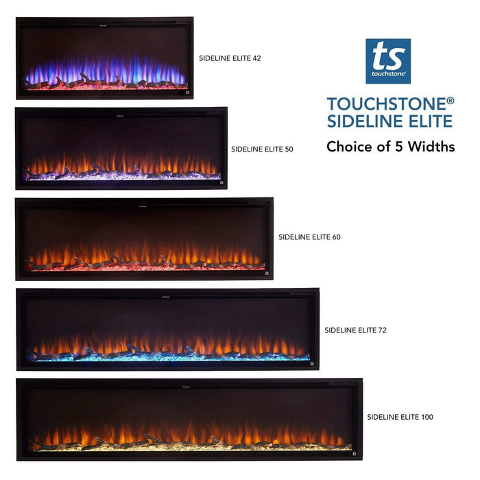 Touchstone Electric Fireplace Sideline Elite Smart 100" WiFi-Enabled Recessed Electric Fireplace (Alexa/Google Compatible) by Touchstone