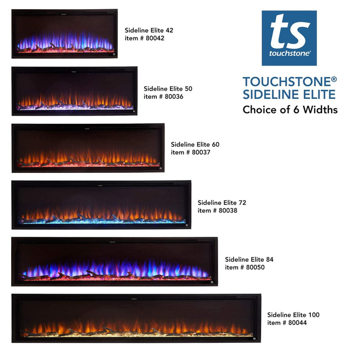 Touchstone Electric Fireplace Touchstone - Sideline Elite Smart 80050 84" WiFi-Enabled Recessed Electric Fireplace (Alexa/Google Compatible)